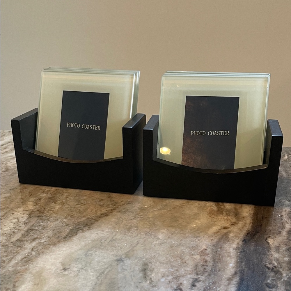 Glass Photo Coaster Set
